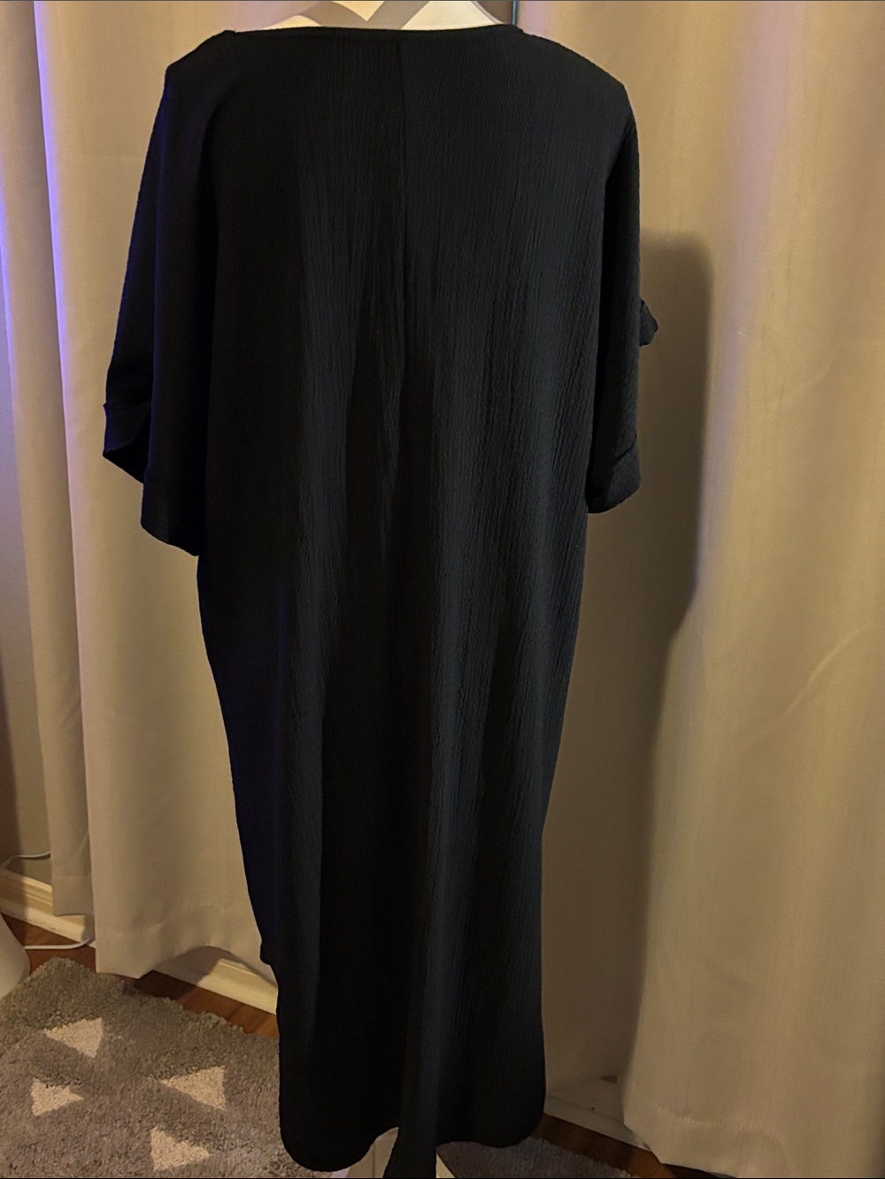 SHEIN Black Short Sleeve Round Neck Midi Dress - Picture 6 of 7